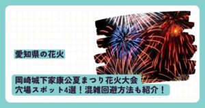 岡崎城下家康公夏まつり花火大会の穴場スポット4選！混雑回避方法も紹介！