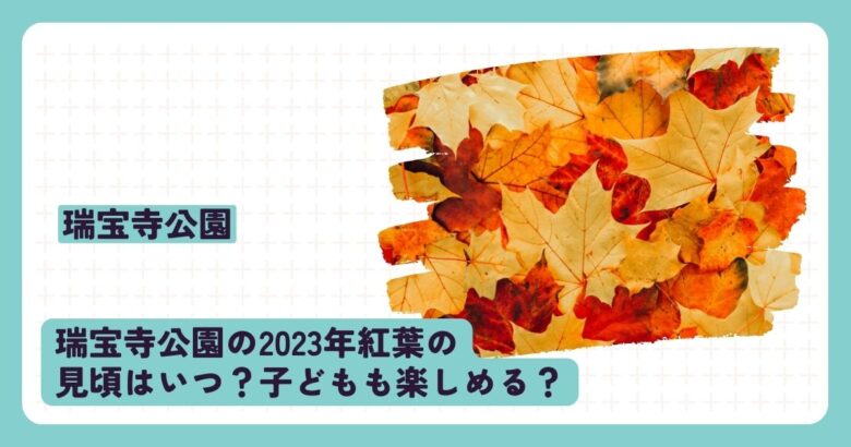 瑞宝寺公園の2023年紅葉の 見頃はいつ？子どもも楽しめる？