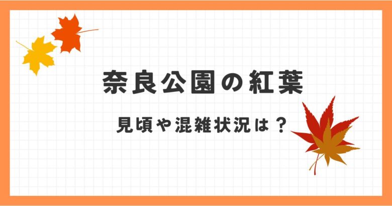 奈良公園の紅葉2024年の見頃は？混雑状況や駐車場は？