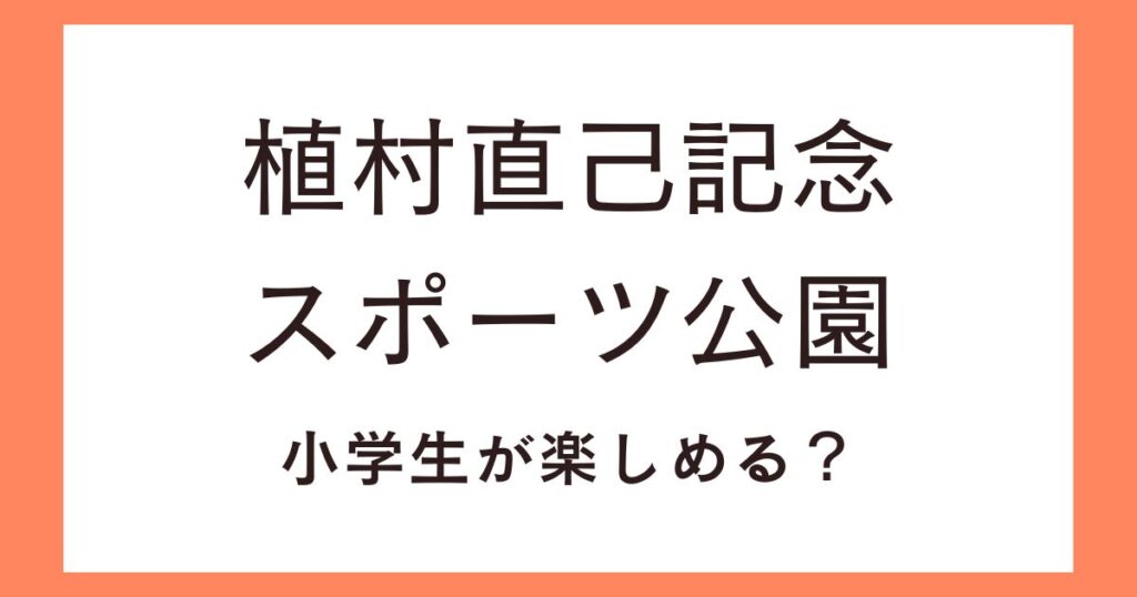 植村直己記念スポーツ公園ちびっこ広場のアスレチック!小学生も楽しめるのか？