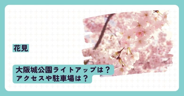 大阪城公園桜2024ライトアップやアクセスや駐車場は？見頃や開花状況は？
