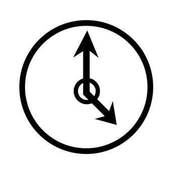 17時をさす時計